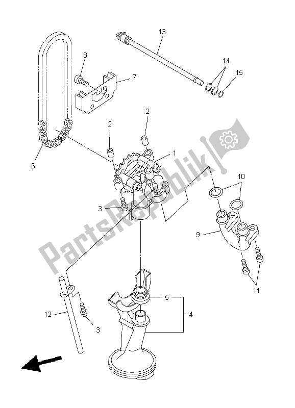 All parts for the Oil Pump of the Yamaha XJ6S Diversion 600 2009