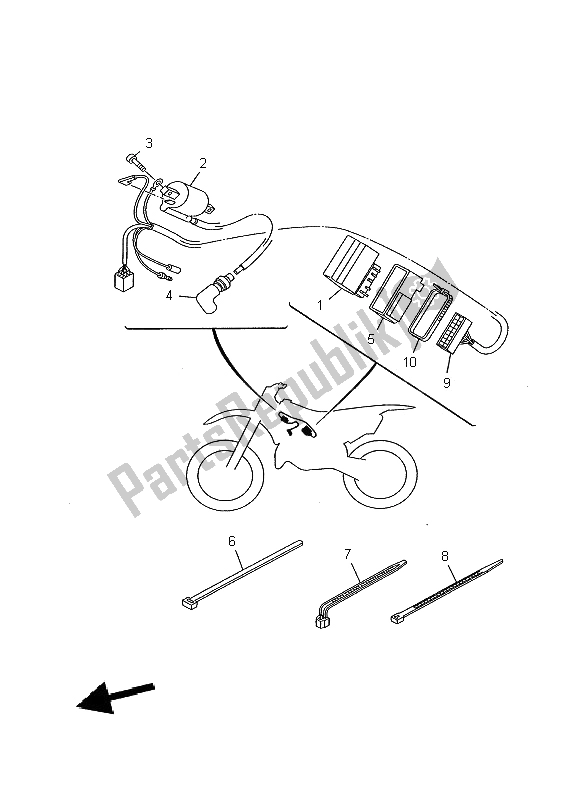 Todas las partes para Eléctrico 1 de Yamaha YZ 125 2002