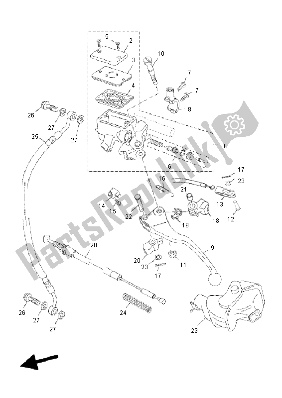 Wszystkie części do Przedni Cylinder G?ówny Yamaha YN 50F T4 Neos 2011