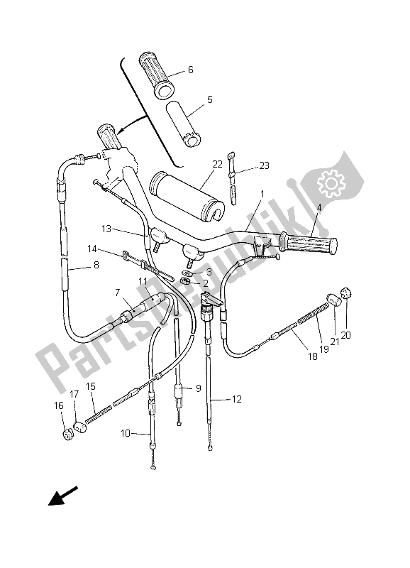 All parts for the Steering Handel & Cable of the Yamaha PW 50 2003