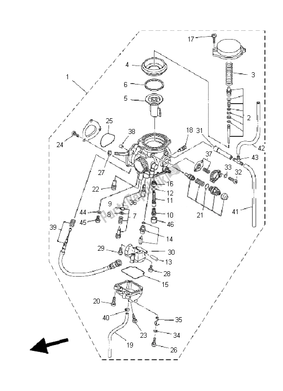 All parts for the Carburetor of the Yamaha YFM 350F Grizzly 4X4 IRS 2010