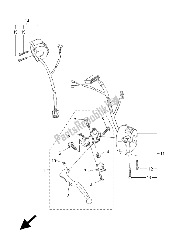 Tutte le parti per il Impugnatura Interruttore E Leva del Yamaha FZ1 NA Fazer 1000 2008