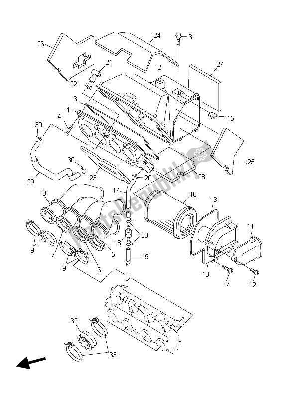 Wszystkie części do Wlot Yamaha FJR 1300 2002