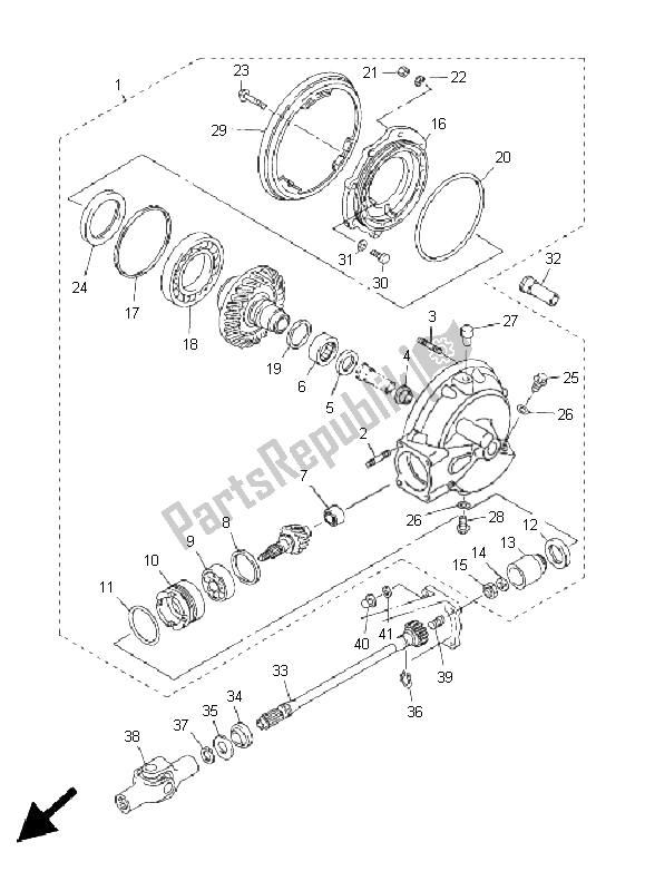 Toutes les pièces pour le Arbre De Transmission du Yamaha FJR 1300 2005