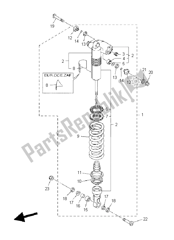 All parts for the Rear Suspension of the Yamaha YZ 450F 2011