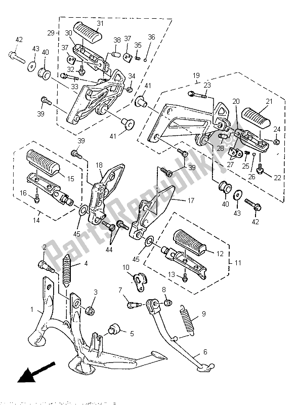 Wszystkie części do Podstawka I Podnó? Ek Yamaha XJR 1200 1996