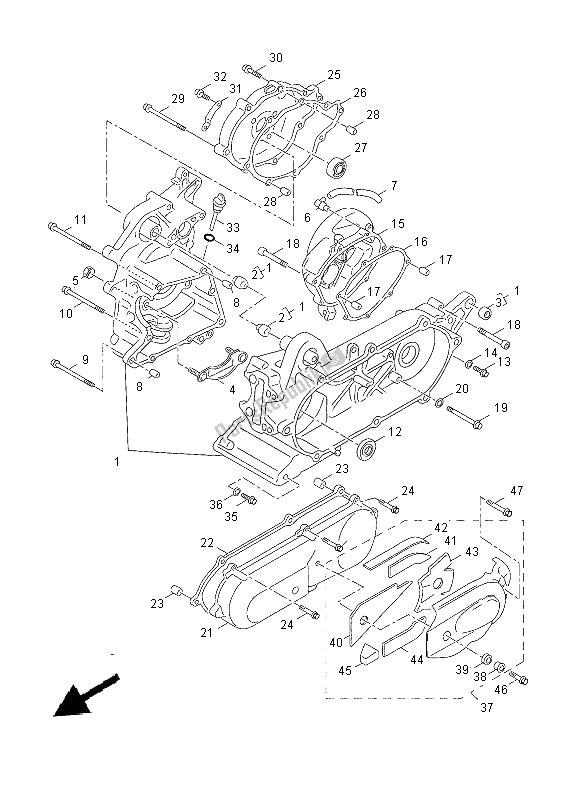 Tutte le parti per il Carter del Yamaha YN 50 FU 2014