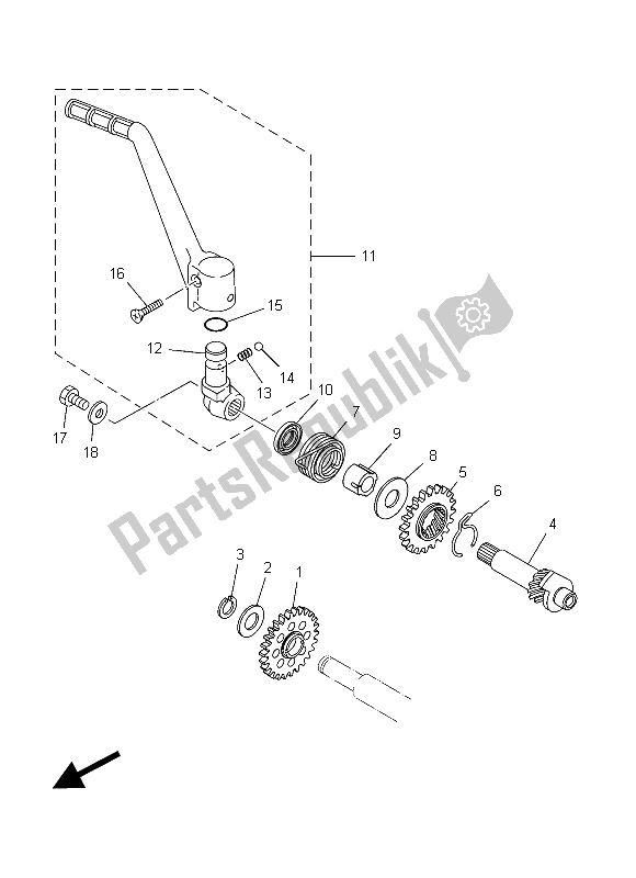 Tutte le parti per il Antipasto del Yamaha YZ 125 2015