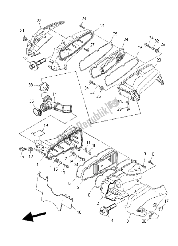 Wszystkie części do Wlot 2 Yamaha YP 400A Majesty 2011