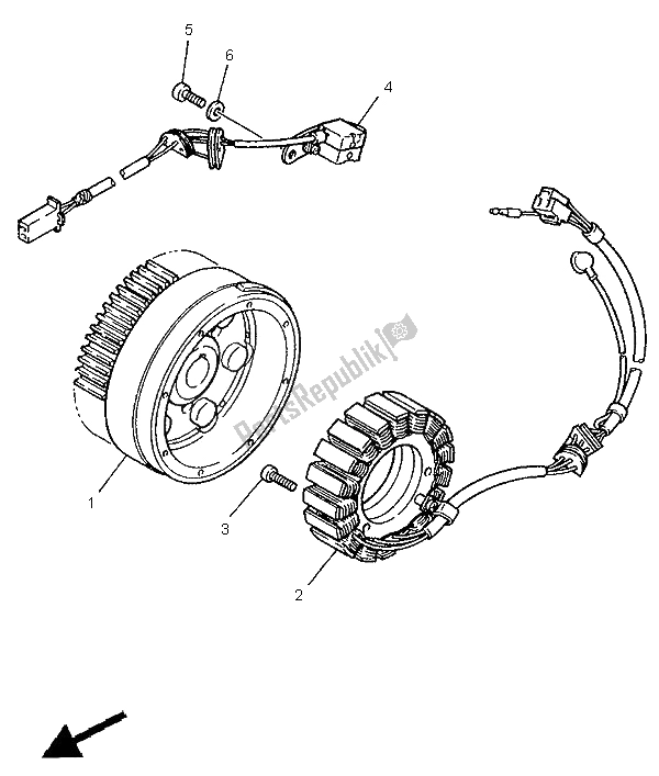 Todas as partes de Gerador do Yamaha XV 1100 Virago 1995