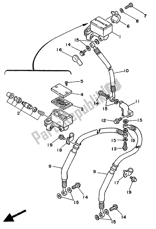 Tutte le parti per il Pompa Freno Anteriore del Yamaha XTZ 750 Supertenere 1991