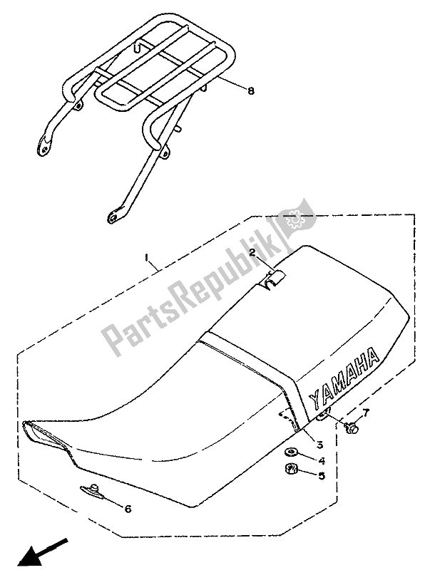 Wszystkie części do Siedzenie Yamaha DT 125E 1990