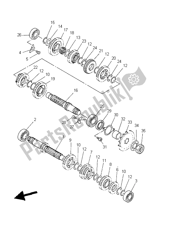 All parts for the Transmission of the Yamaha TZ 250 2002