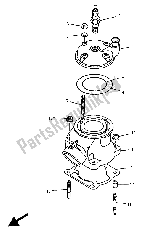 Toutes les pièces pour le Cylindre du Yamaha YZ 80 LC 1998