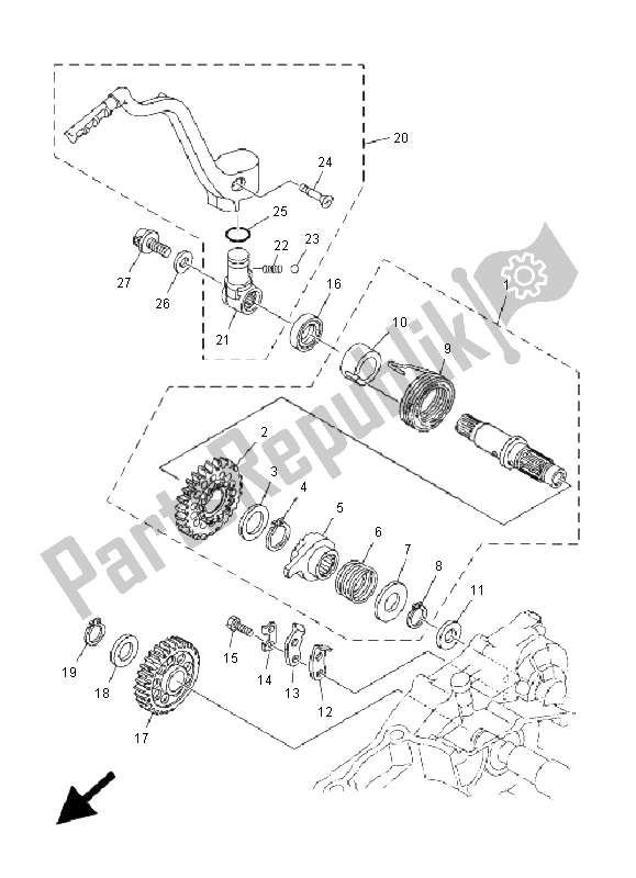Tutte le parti per il Antipasto del Yamaha WR 250F 2001