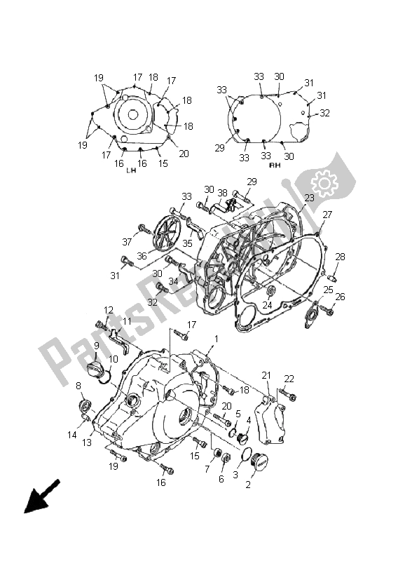 Todas las partes para Tapa Del Cárter 1 de Yamaha XVS 1100 Dragstar 2001