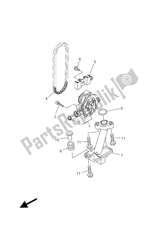 All parts for the Oil Pump of the Yamaha MT-07 A 700 2015