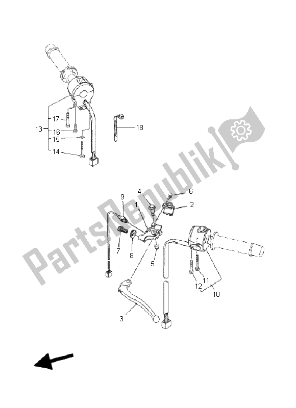 Tutte le parti per il Impugnatura Interruttore E Leva del Yamaha XT 660X 2008