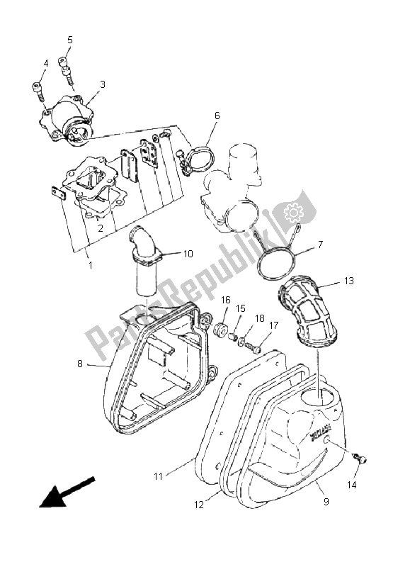 All parts for the Intake of the Yamaha C 50R AC JOG 2011