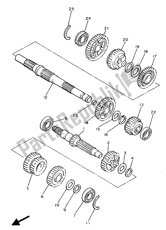 Toutes les pièces pour le Transmission du Yamaha XVZ 13 TD Venture Royal 1300 1990