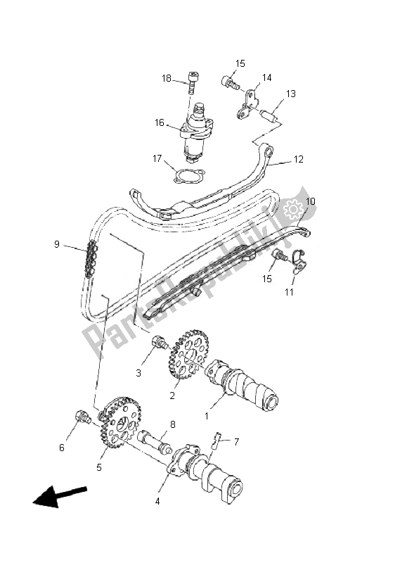 Tutte le parti per il Albero A Camme E Catena del Yamaha YP 400 Majesty 2010