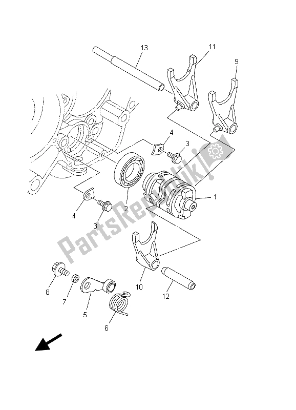 Todas las partes para Cambio De Leva Y Horquilla de Yamaha YZ 125 2003