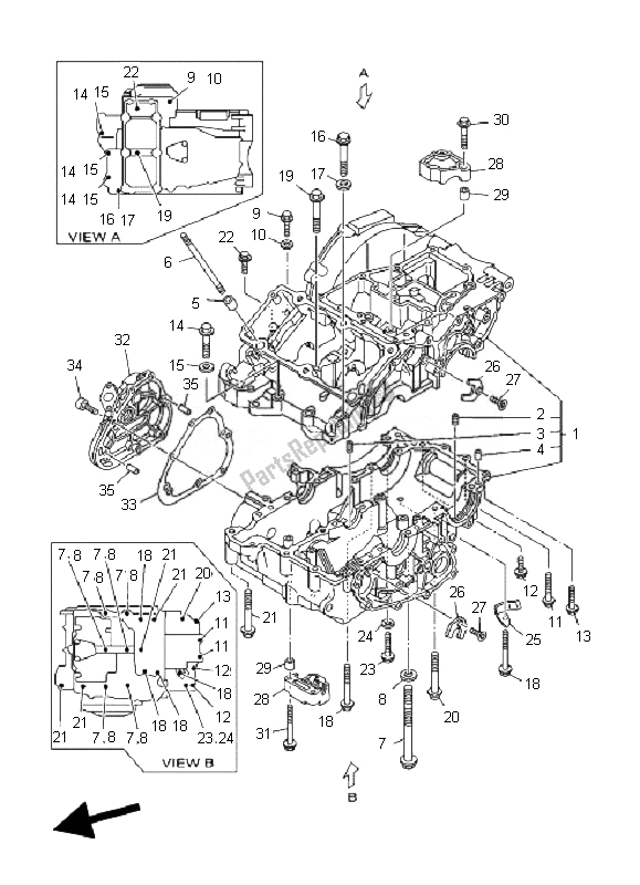 Todas as partes de Bloco Do Motor do Yamaha TDM 900A 2007