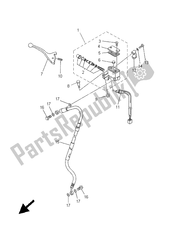 Toutes les pièces pour le Maître-cylindre Avant du Yamaha XT 660X 2005