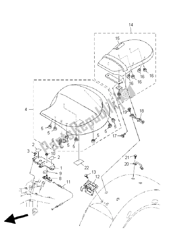 Todas las partes para Asiento de Yamaha XV 1900A Midnight Star 2008