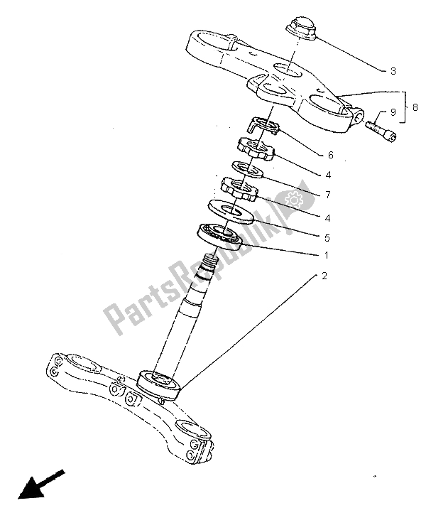 Tutte le parti per il Timone del Yamaha SZR 660 1997