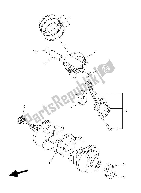 Tutte le parti per il Albero Motore E Pistone del Yamaha FZ8 N 800 2012