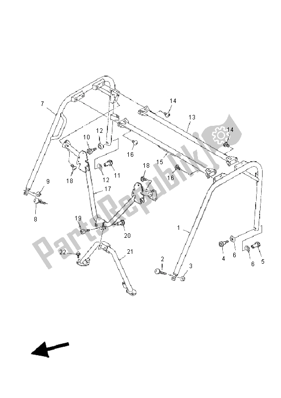 All parts for the Guard 2 of the Yamaha YXR 700F Rhino 2011