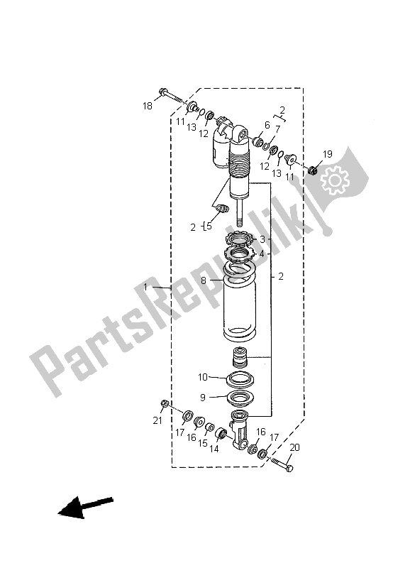 Todas las partes para Suspensión Trasera de Yamaha YZ 125 2002