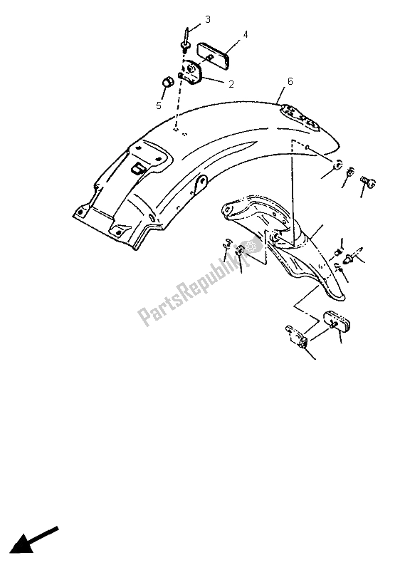 All parts for the Alternate Chassis (it) of the Yamaha XV 535 S Virago 1996