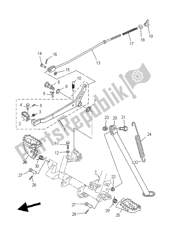 Todas las partes para Soporte Y Reposapiés de Yamaha TT R 125 SW LW 2007