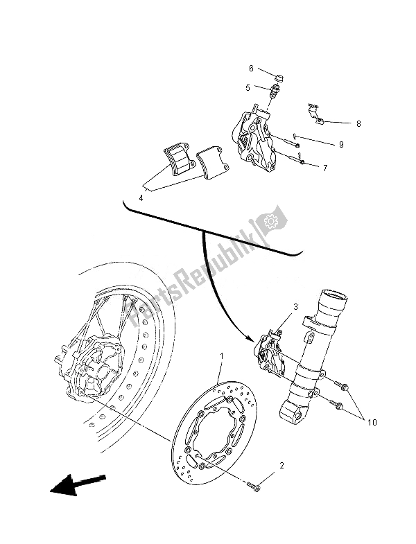 Todas las partes para Pinza De Freno Delantero de Yamaha XT 660X 2007