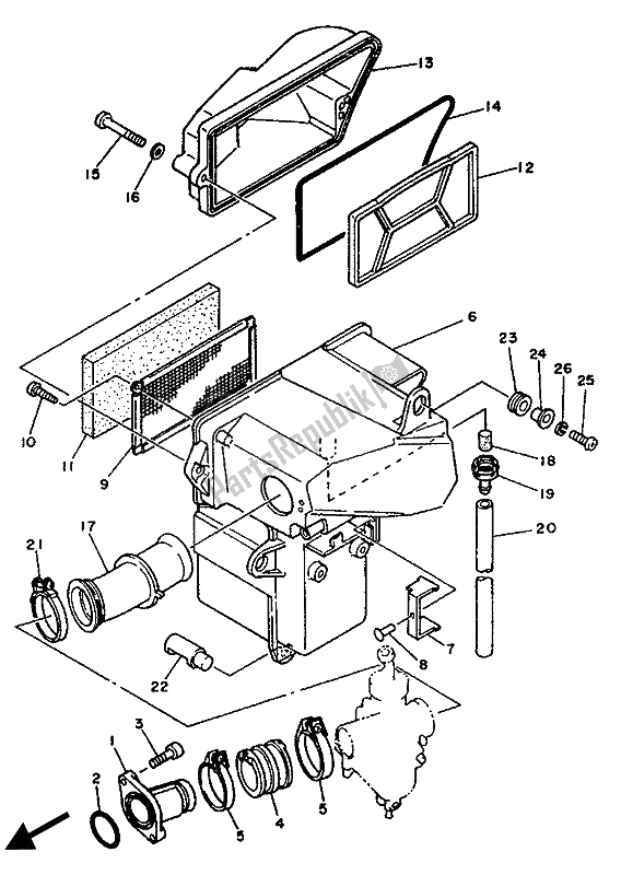 Todas as partes de Ingestão do Yamaha SR 125 1989