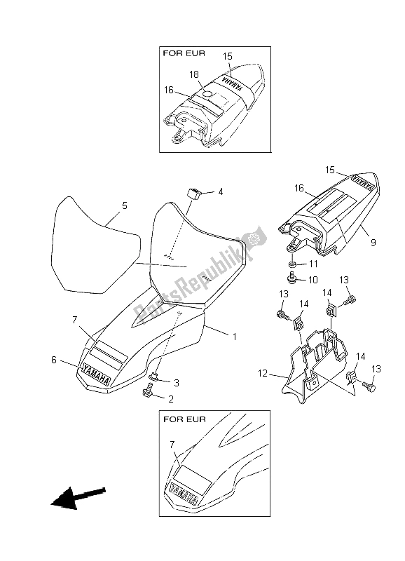 All parts for the Fender of the Yamaha TT R 50E 2009