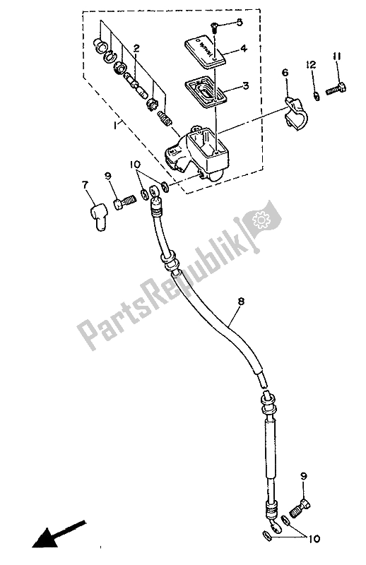 Todas las partes para Cilindro Maestro Delantero (plano) de Yamaha XV 535 Virago 1991