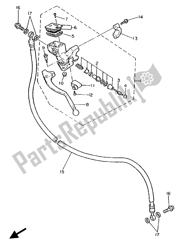 Toutes les pièces pour le Maître-cylindre Avant 2 du Yamaha FZR 1000 1993