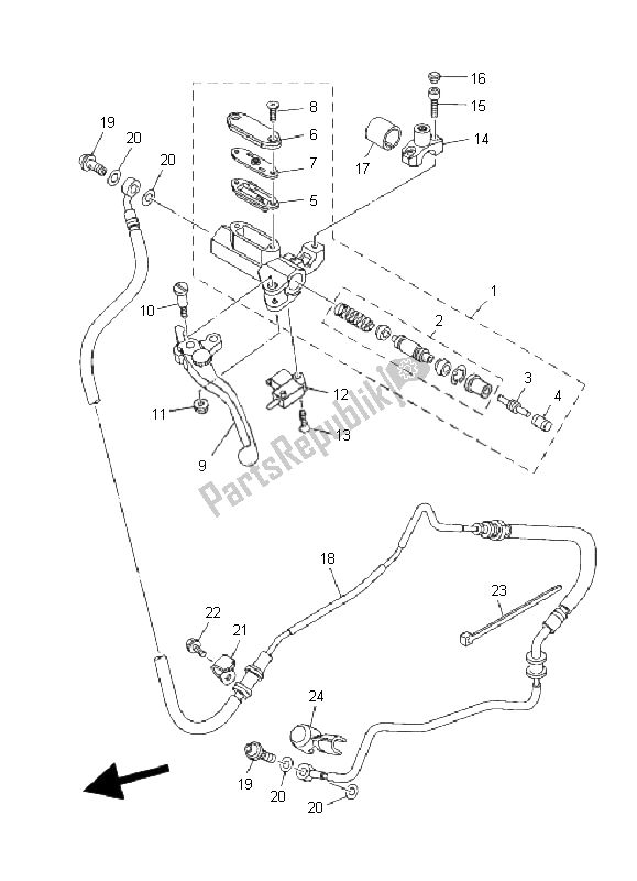 Wszystkie części do Przedni Cylinder G?ówny 2 Yamaha MT 01 1670 2009