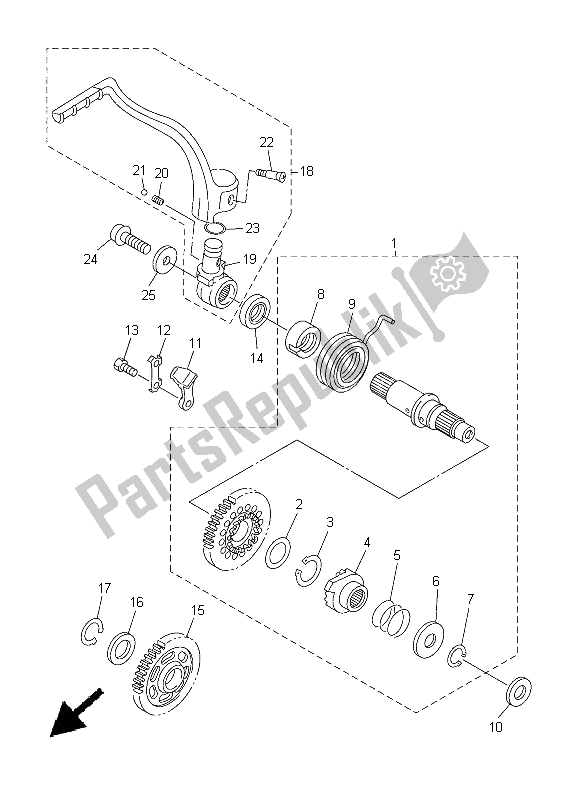 Todas las partes para Inicio de Yamaha YZ 450F 2005