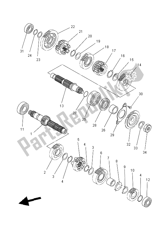 Toutes les pièces pour le Transmission du Yamaha XT 660X 2004