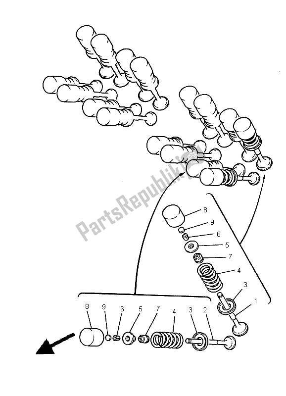 Toutes les pièces pour le Soupape du Yamaha YZF 600R Thundercat 2000