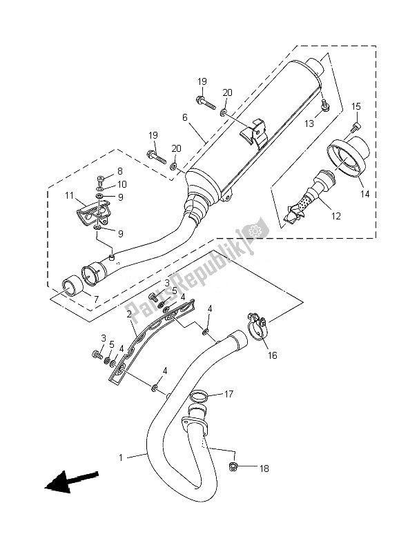 Wszystkie części do Wydechowy Yamaha YFM 350R 2010