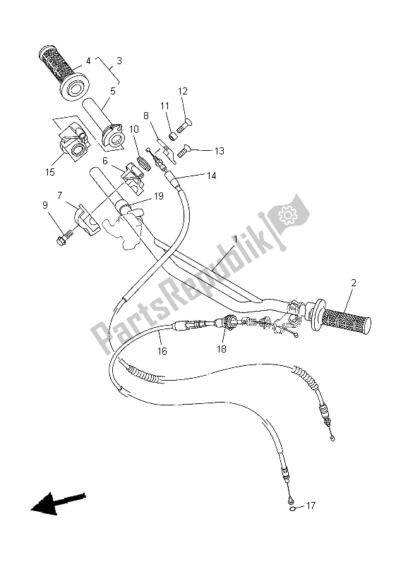 Tutte le parti per il Maniglia E Cavo Dello Sterzo del Yamaha YZ 250 2004