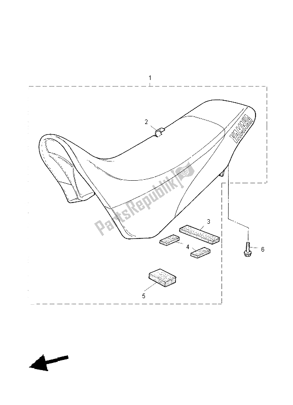 Toutes les pièces pour le Siège du Yamaha TT 600 RE 2004