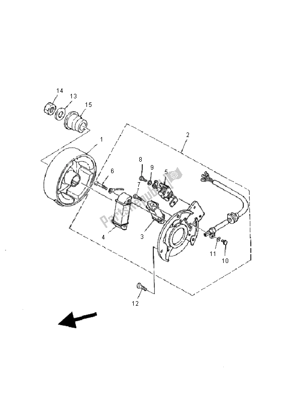 All parts for the Generator of the Yamaha YFM 125 Breeze 2000