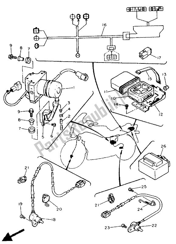 Tutte le parti per il Elettrico 3 del Yamaha FJ 1200A 1991