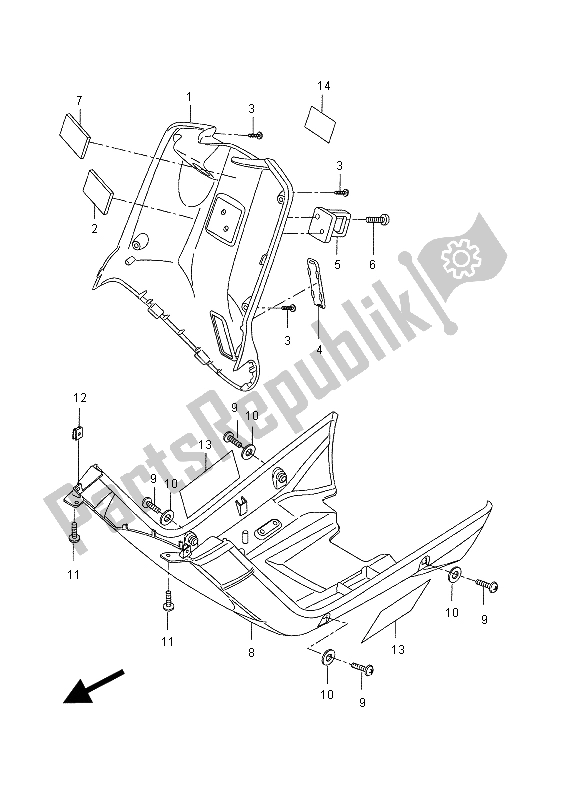 Alle onderdelen voor de Beenschild van de Yamaha CW 50 2015